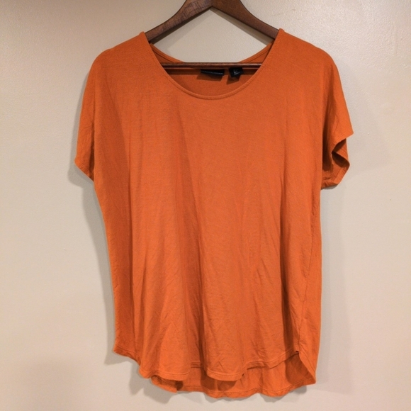 Adrienne Vittadini Modal Scoopneck T-shirt, Size Large, Orange - Picture 1 of 7